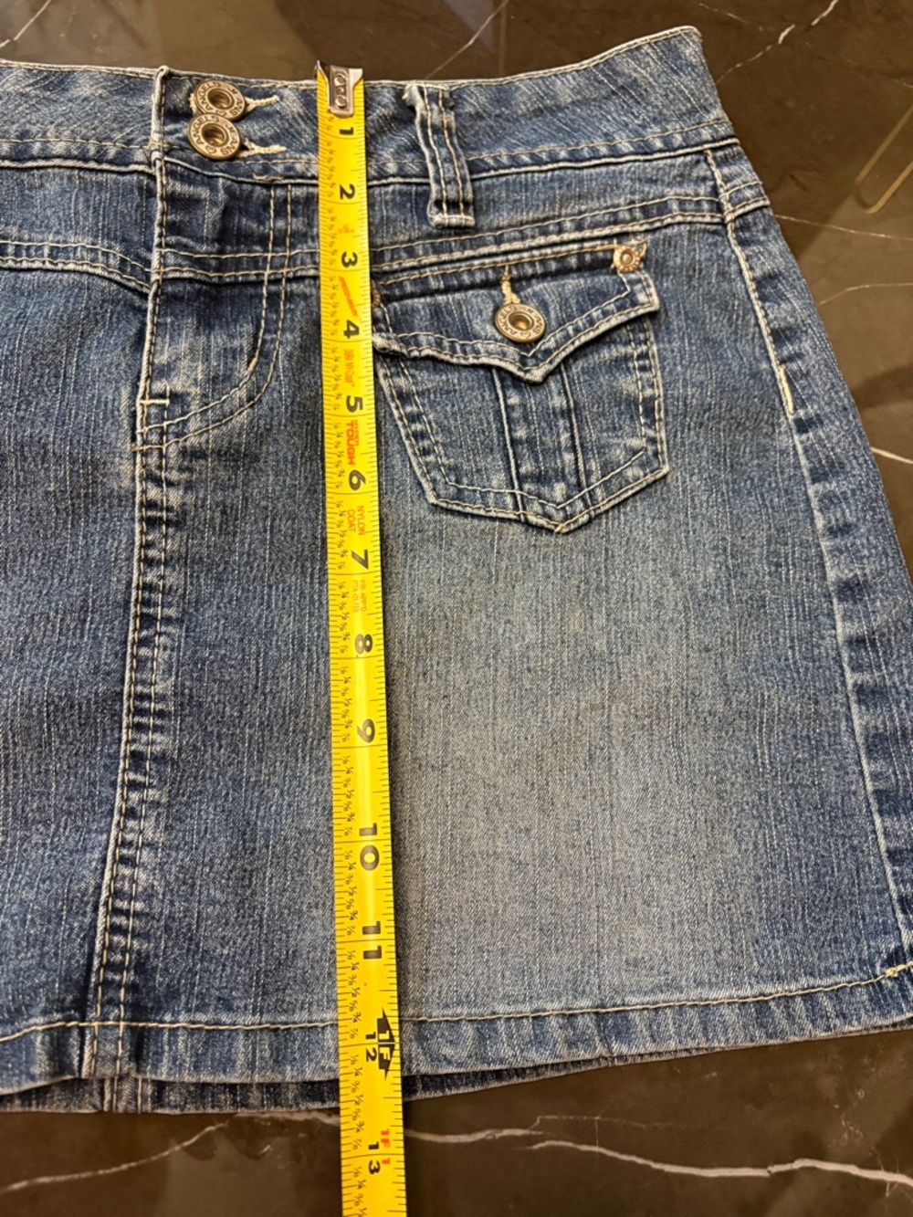 Vintage Y2K Angels Jeans Low Rise Denim Mini Skirt Cargo Flap Pockets Size 5 - Picture 7 of 9